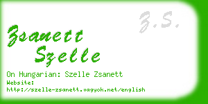 zsanett szelle business card